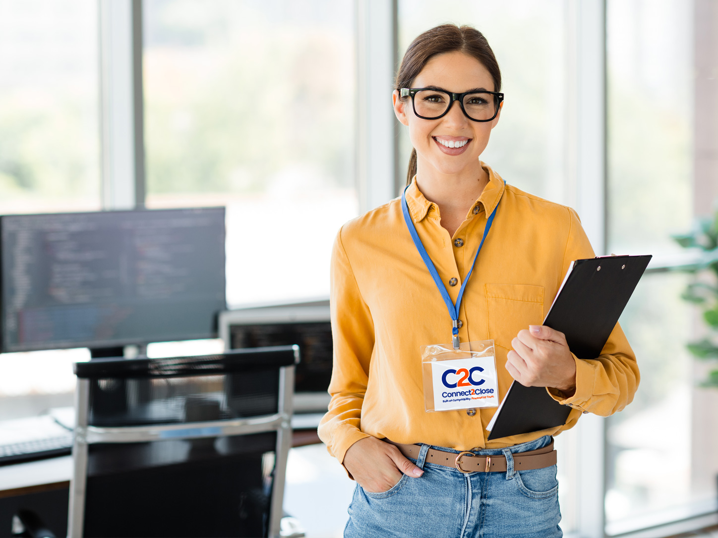A Connect2Close team member speaking with a mortgage professional by video call